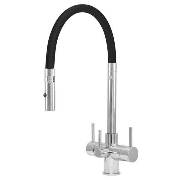 Aquila 3-Way Kitchen Tap Black